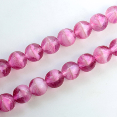 Czech Pressed Glass Bead - Smooth Round 08MM PORPHYR ROSE