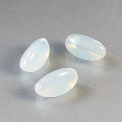 Plastic  Bead - Mixed Color Smooth Beggar 22x12MM WHITE OPAL