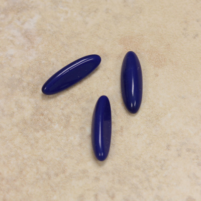 Glass Medium Dome Opaque Cabochon - Oval 16x5MM LAPIS BLUE