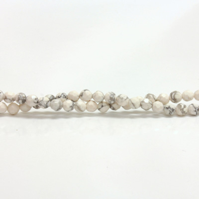 Gemstone Bead - Faceted Round 04MM WHITE HOWLITE