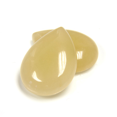 Gemstone Flat Back Cabochon - Pear 25x18MM QUARTZ DYED #05 BEIGE