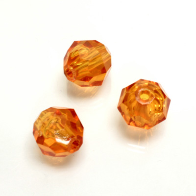 Plastic Bead - Transparent Faceted Round 12MM TOPAZ