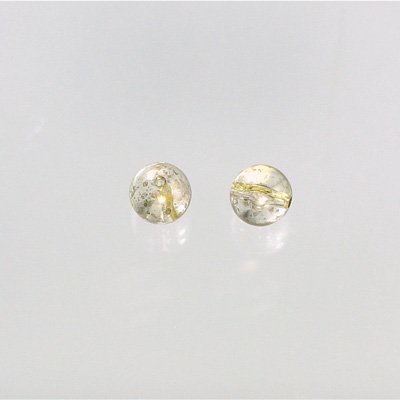 Plastic Bead - Smooth Round 08MM GOLD DUST on CRYSTAL