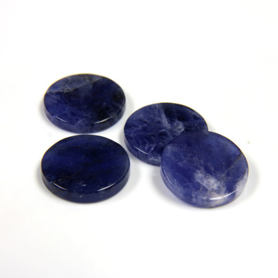 Gemstone Flat Back Flat Top Straight Side Stone - Round 12MM SODALITE