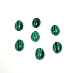 Plastic Cabochon Mixed Color Oval 08x6MM IMITATION MALACHITE