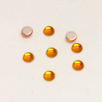 Plastic Flat Back Foiled Cabochon - Round 05MM TOPAZ