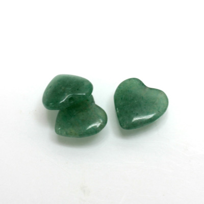 Gemstone 1-Hole Heart 12MM GREEN AVENTURINE