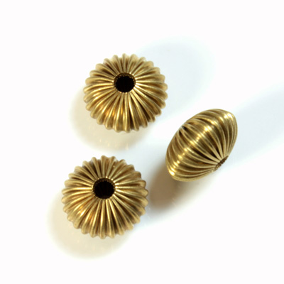 Brass Corrugated Bead - Standard Rondelle 12x6MM RAW