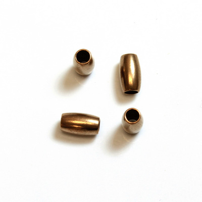 Brass Machine Made Bead - Smooth Oval 05x3MM RAW BRASS