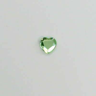 Glass Flat Back Rose Cut Fancy Foiled Stone  - Heart 06MM PERIDOT