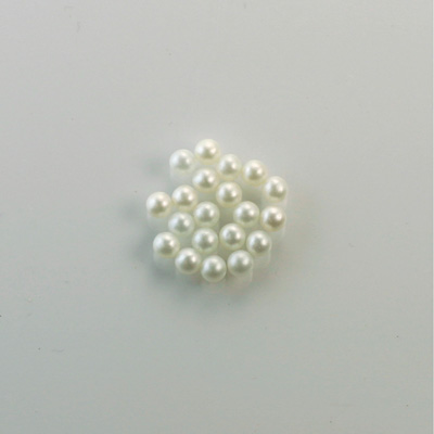 Czech Glass Pearl No-Hole Ball - 1.5MM WHITE