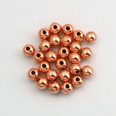 Metalized Plastic Smooth Bead - Round 04MM COPPER