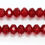 Czech Glass Fire Polished Bead - Rondelle Disc 8x6MM RUBY