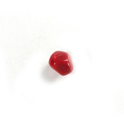 Plastic  Bead - Mixed Color Smooth Nugget 9MM RED CORAL MATRIX