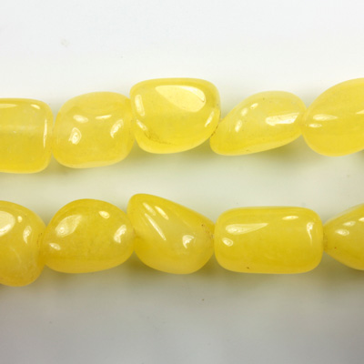 Gemstone Bead - Smooth Nugget 15x11MM Dyed QUARTZ Col. 08 YELLOW