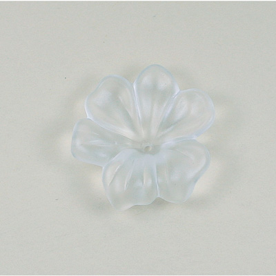 Plastic Flower with Center Hole - 30MM SATIN CRYSTAL