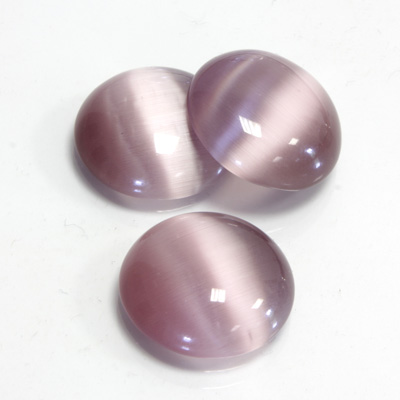 Fiber-Optic Cabochon - Round 18MM CAT'S EYE LT PURPLE