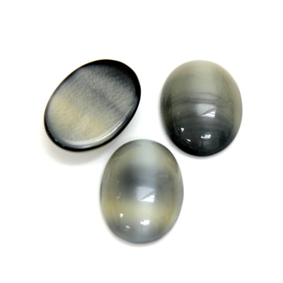 Glass Medium Dome Cabochon - Oval 18x13MM PEARL GREY SPINEL