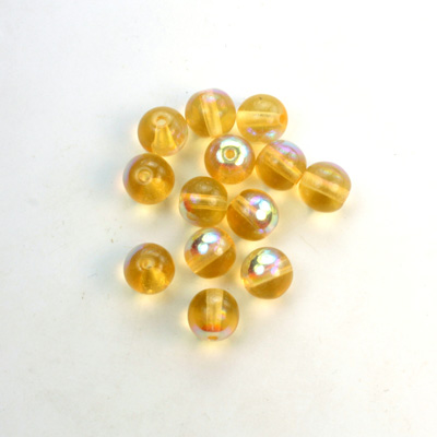 Czech Pressed Glass Bead - Smooth Round 06MM LT TOPAZ AB