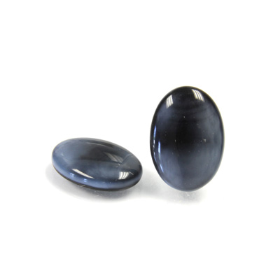 Glass Low Dome Buff Top Cabochon - Oval 18x13MM SPINEL BLUE