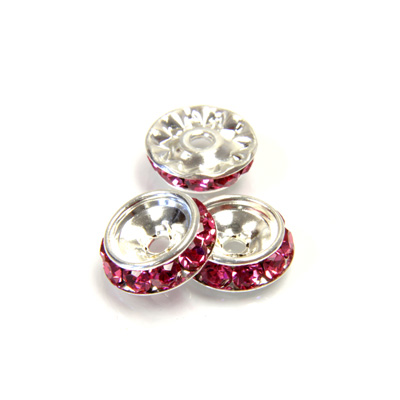 Czech Rhinestone Rondelle Shrag Rivoli Back Setting - Round 12MM outside w 08mm (ss38) Recess ROSE-SILVER