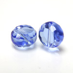 Chinese Cut Crystal Bead - Round Disc Side Drilled 10MM LT SAPPHIRE