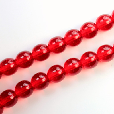 Czech Pressed Glass Bead - Smooth Round 08MM RUBY