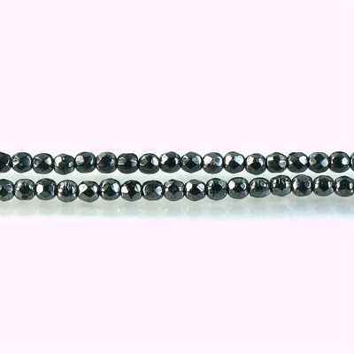 Czech Glass Fire Polish Bead - Round 03MM Full Coated HEMATITE