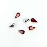 Plastic Point Back Foiled Stone - Pear 08x4.8MM RUBY