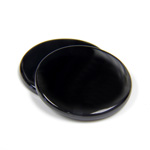 Gemstone Flat Back Single Bevel Buff Top Stone - Round 25MM BLACK ONYX