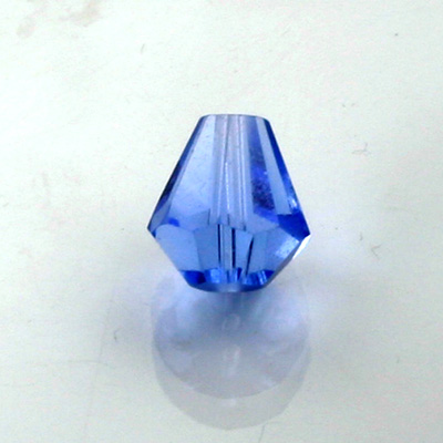 Chinese Cut Crystal Bead - Cone 10x9MM LT SAPPHIRE