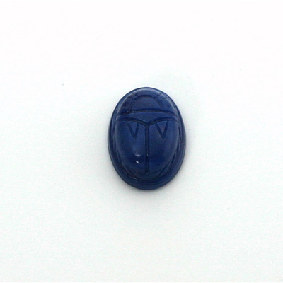 German Plastic Flat Back Scarab - Oval 14x10MM LAPIS