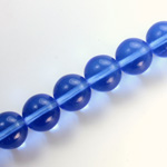 Czech Pressed Glass Bead - Smooth Round 12MM SAPPHIRE