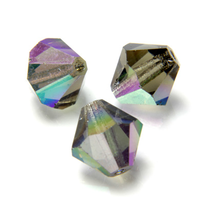 Preciosa Crystal Bead - Bicone 10MM BLACK DIAMOND AB