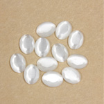 Fiber-Optic Flat Back Stone with Faceted Top and Table - Oval 08x6MM CAT'S EYE WHITE