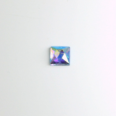 Glass Flat Back Foiled Rauten Rose - Square  06x6MM LT SAPPHIRE AB