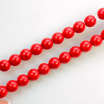 Czech Pressed Glass Bead - Smooth Round 06MM CHERRY RED