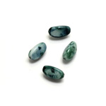 Plastic Bead - Marbelized Smooth Beggar 11x7MM  SEA BLUE