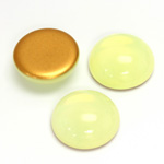Glass Medium Dome Foiled Cabochon - Round 18MM OPAL YELLOW