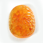 Plastic Oriental Carved Series Oval 37x3MM0MM AMBER