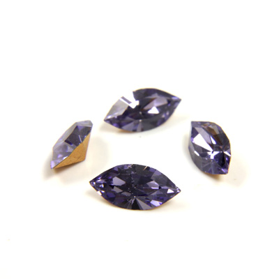 Preciosa Crystal Point Back Fancy Stone - Navette 08x4MM TANZANITE