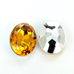 Plastic Point Back Foiled Stone - Oval 25x18MM TOPAZ