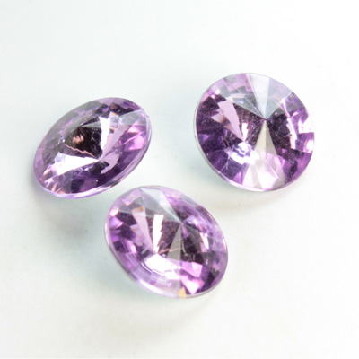 Plastic Point Back Foiled Rivoli 14MM LT AMETHYST