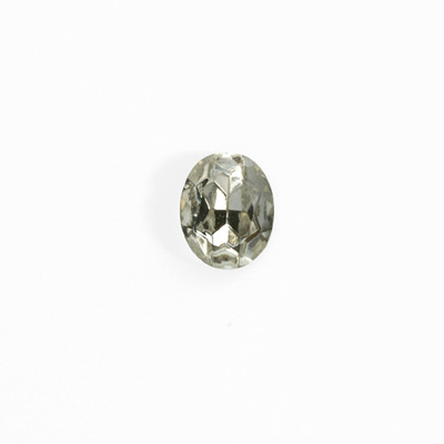 Glass Point Back Foiled Tin Table Cut (TTC) Stone - Oval 06x4MM CRYSTAL