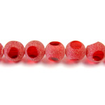 Glass 3 Cut Window Bead 12MM RUBY with FROST FINISH