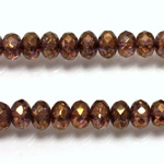Czech Glass Fire Polish Bead - Rondelle Donut 08x5MM LUMI COATED TAUPE