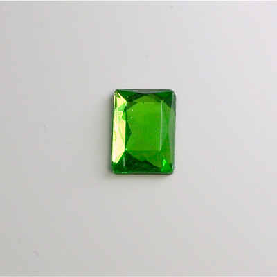 Glass Flat Back Foiled Rauten Rose - Cushion 14x10MM PERIDOT