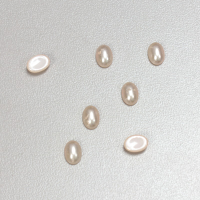 Glass Medium Dome Cabochon Pearl Spray Finish - Oval 07x5MM LT ROSE