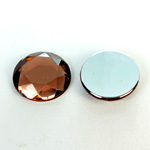 Plastic Flat Back Foiled Rose Cut Rhinestone - Round 20MM SMOKE TOPAZ