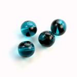 Czech Pressed Glass Bead - Smooth Round 12MM  BLUE TORTOISE